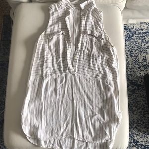Anthropologie black and cream striped tunic